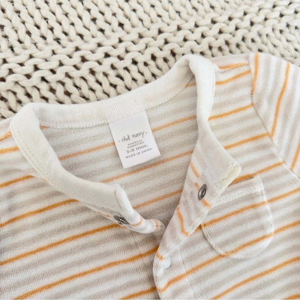 Old Navy Stripped Sleep & Play Footed Onesie Size 3-6 Months